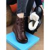 Leather Wool Snow Boots Fur Integrated Martin Boots Women's Winter Velvet Thickened Soles Thermal Cotton Boots Cotton Shoes