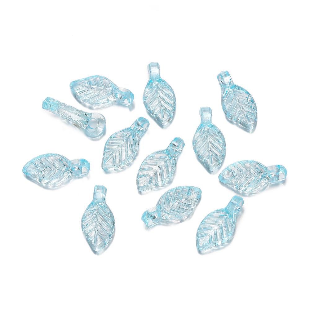 100pcs Acrylic Leaf Shaped Charms Colored Leaves Spacer Beads for DIY Necklaces Bracelets Crafts Charms Jewelry Making Supplies