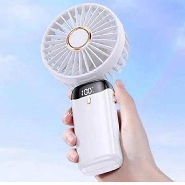 Portable Handheld Mini Fan Foldable Neck Hanging Fans 5 Speed USB Rechargeable Fan with Phone Stand and Display Screen 1500mAh