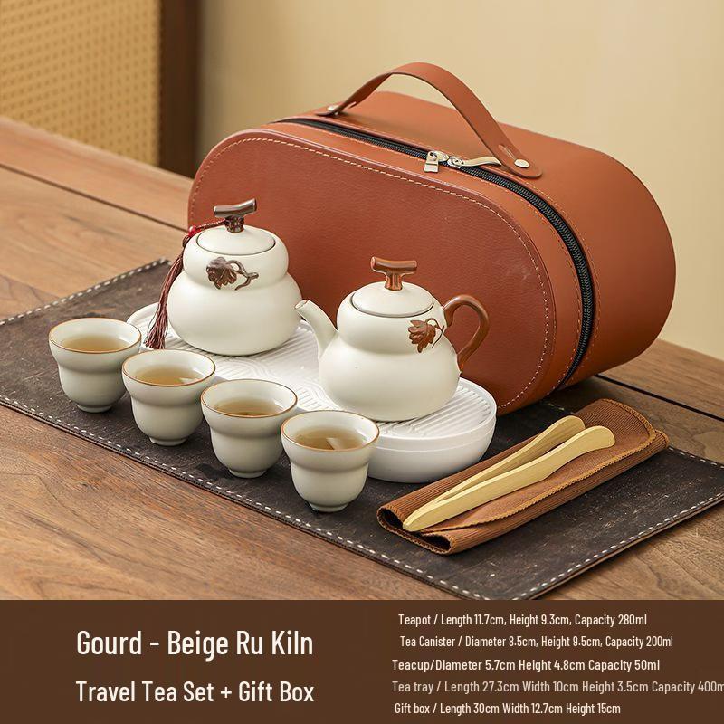 Ru Kiln Style Ceramic Travel Tea Set