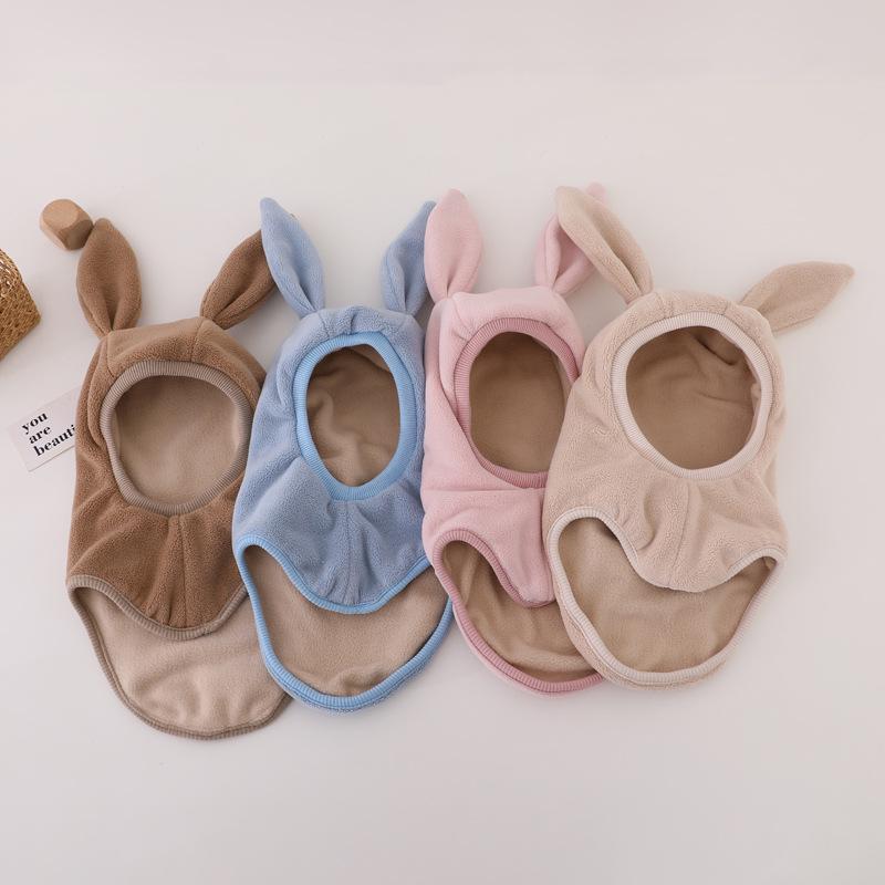Warm Velvet Baby Hat with Cute Rabbit Ears: Cold-Proof Neck, Ear, and Face Protection for Boys and Girls