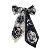 Korean imitation silk long silk scarf women's big-name professional decoration small scarf printed streamer tied bag silk scarf