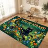 Cat Theme Crystal Velvet Floor Rug Personalized Custom Name Text Warm Carpet Home Decoration