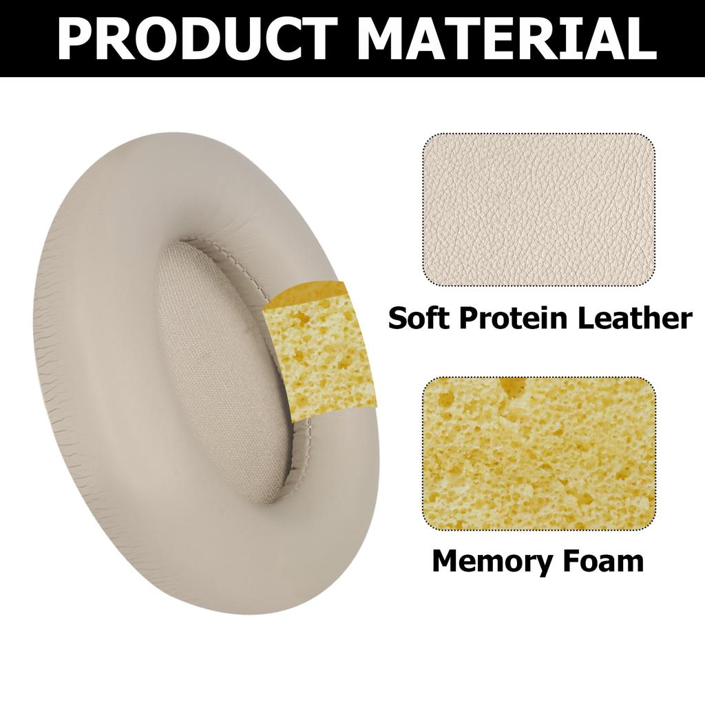 Umvowuxa Replacement Ear Pads Compatible with Sony Soft Protein Leather WH-1000XM4 Headphones, (Champagne Gold)
