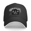 Pencil Sketch Art of Black Cat In Flower Crown Baseball Cap Rave Hats On Offer Snapback Cap Womens Beach Visor Unisexs