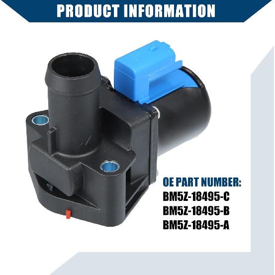Č. BM5Z-18495-C / Ovládací ventil topení HVAC pro Ford Fusion SE 1.6T 13-14 pro Ford Fiesta ST 1.6T 14-19 / Ventil topné vody / Odolný / Plastový / 1