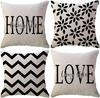 Throw Pillow Covers Printed Farmhouse Geometric Dahlia Floral Pillowcases Modern Decorative Cushion Covers 4Pack