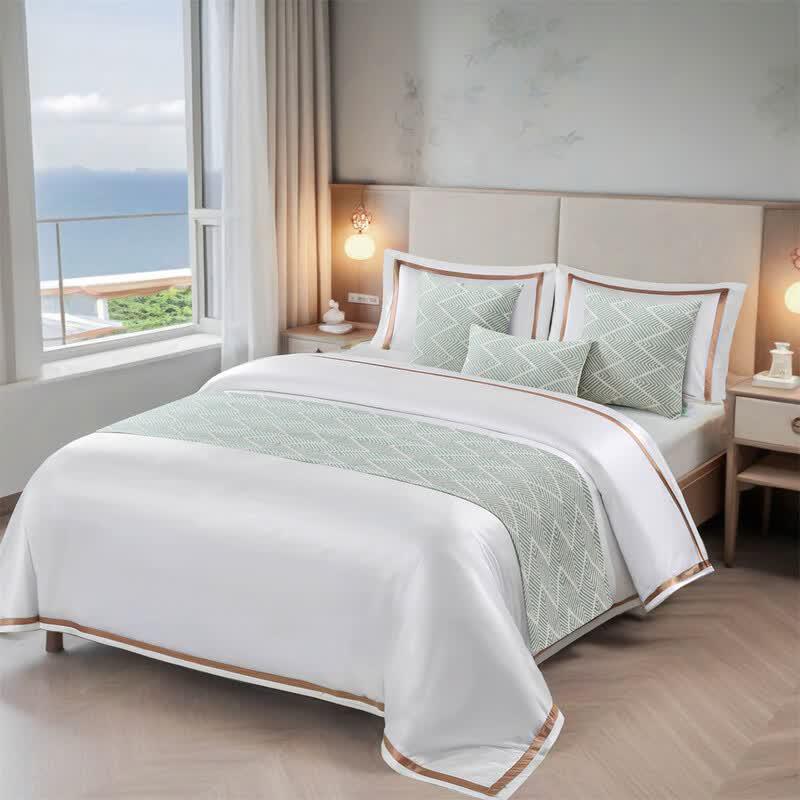 Oeny Jacquard Geometric Wave Bedroom Bed Runner