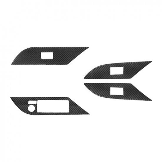 4Pcs Carbon Fiber Interior Door Control Cover Trim For Toyota Hilux 2015-