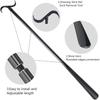 35" Long Handle Shoe Horn for Seniors Unisex Plastic Dressing Aid Stick with Sock Removal Tool Adjustable Extended Stick