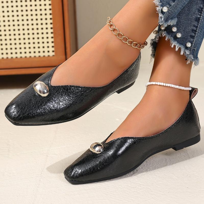 New Ladies Flat Shoes Gold Shallow Mouth Comfortable and Light Outdoor Plus Size Lazy One-legged Ballet Shoes Female