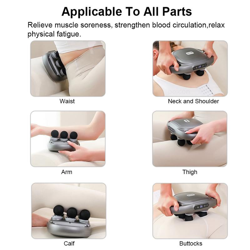 Fascia Massage Gun High Frequency Muscle Massager Gun Body Back Waist Shoulder Massage Machine 16 Heads Professional Fascia Gun