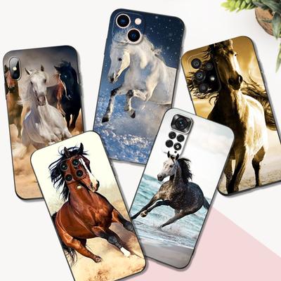 Husă TPU Neagră Pentru Samsung galaxy M53 M13 M62 A12 A22 A32 A42 A52 A72 4g 5g A20S capac spate Pungă animal cal alergător