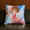 Anime Cardcaptor Sakura Cushion Cover Natural Linen Pillowcase Set AllinOne Decor for Sofa Bedroom  Chair