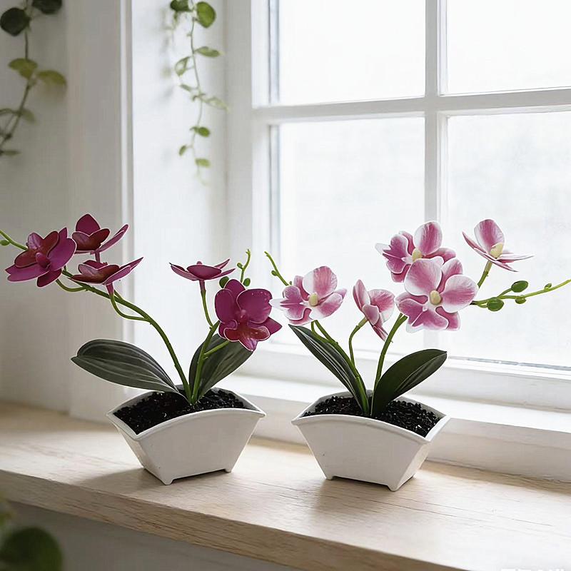 Butterfly Orchid Fake Plant With Plastic And Soft Rubber For Home Decor And Photography Scene Setup