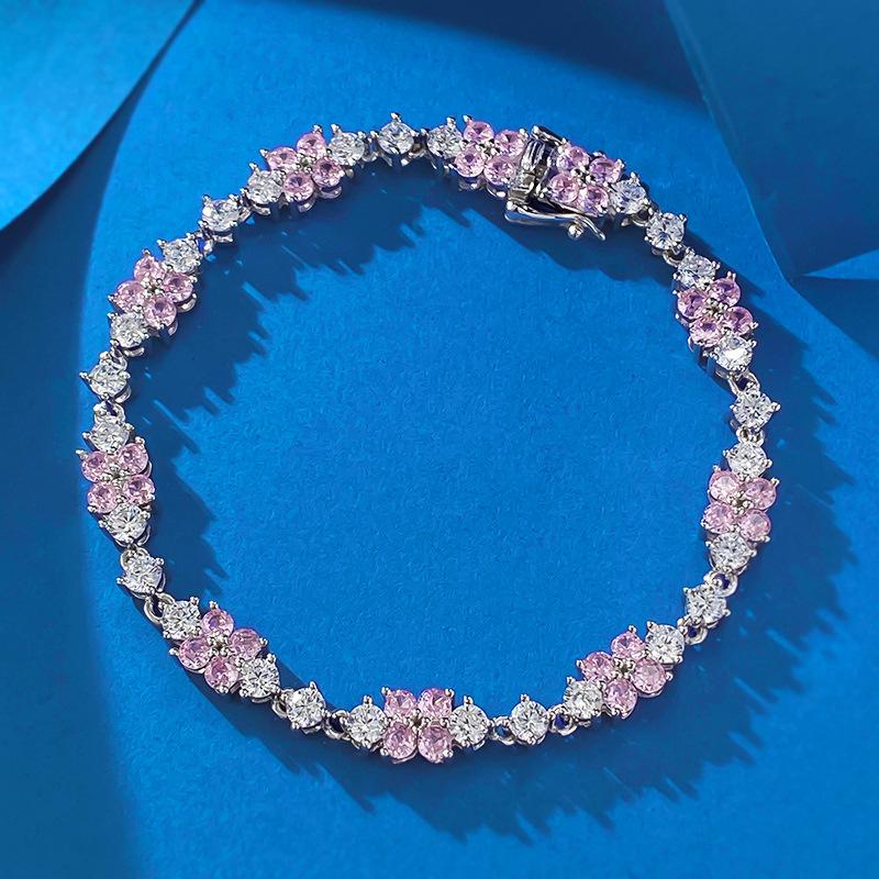 

Xiancan Jewelry 2024: Classic 925 Silver Pink Diamond Bracelet for Women 19cm