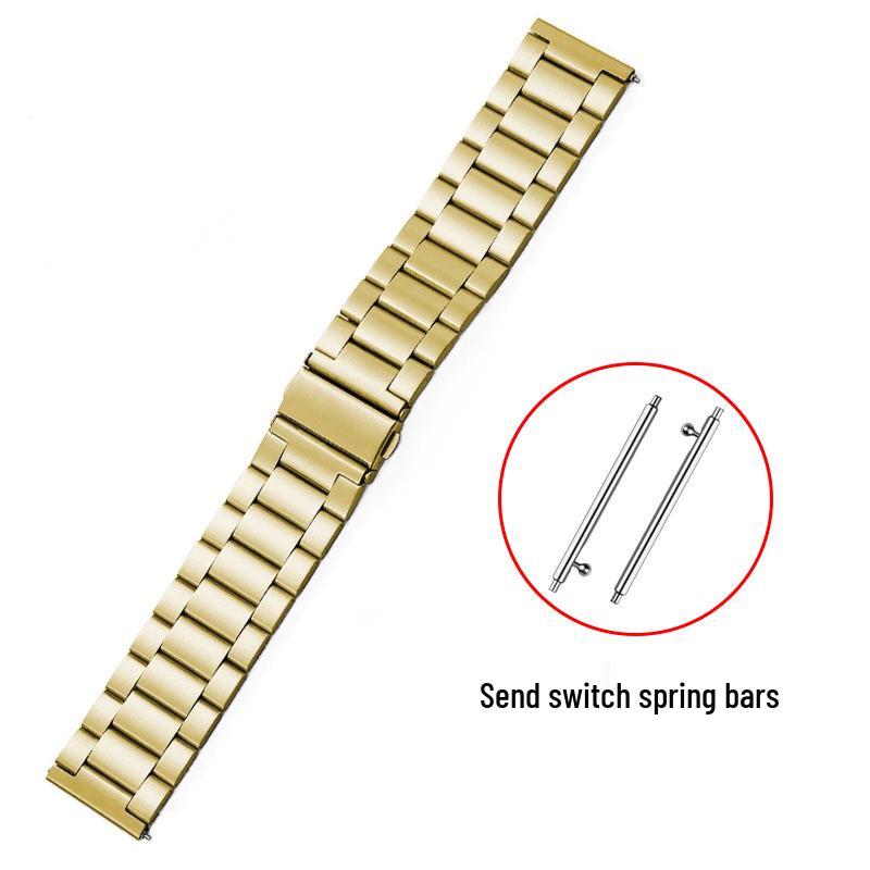 Universal Three-Bead Stainless Steel Watch Band for Apple, Huawei GT5, Smart, and Xiaomi iWatch