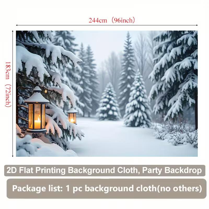 2D Magical Snowy Forest 2D Backdrop for Room Decor & Photocall