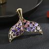 Spille da Donna Moda Viola Coda di Pesce Spille Per Donne Lusso Colore Oro Lega Zircone Spilla Spille di Sicurezza