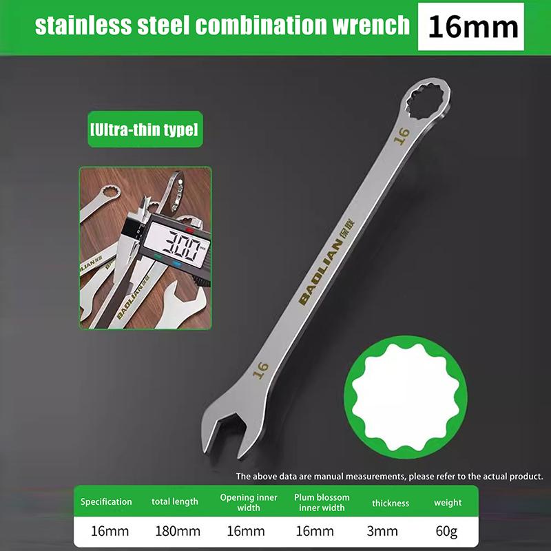 Wholesale 3mm Ultra-thin Wrench Large Dual-purpose Open-end Wrench 4-32mm Cross-border Lightweight Segment