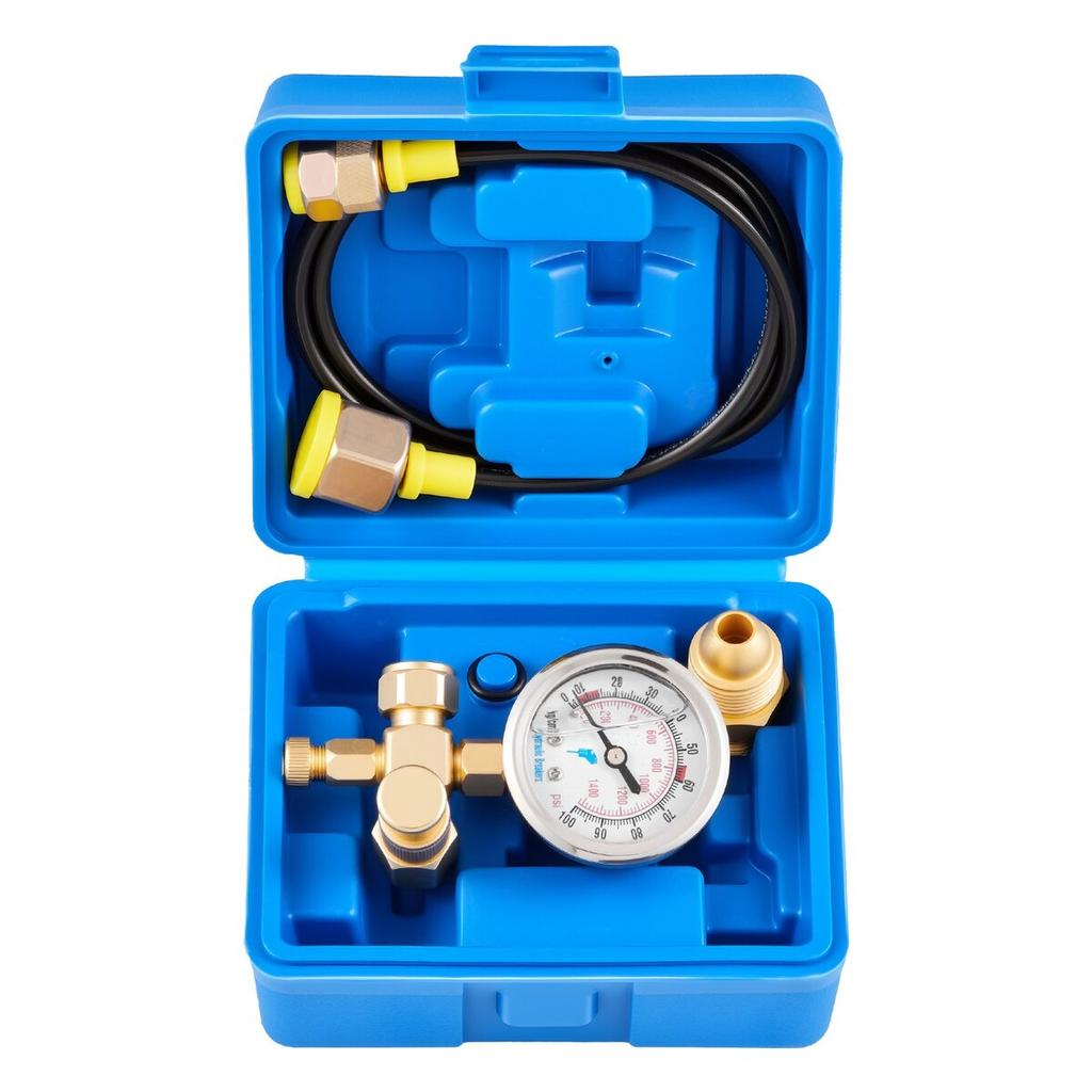 Hydraulic Nitrogen Accumulator Charging Kit, 0-100 Bar Nitrogen Fill Kit, Pressure Test System with 1 Pressure Gauge, 1 Gas Hose, 1 Valve Body and 1
