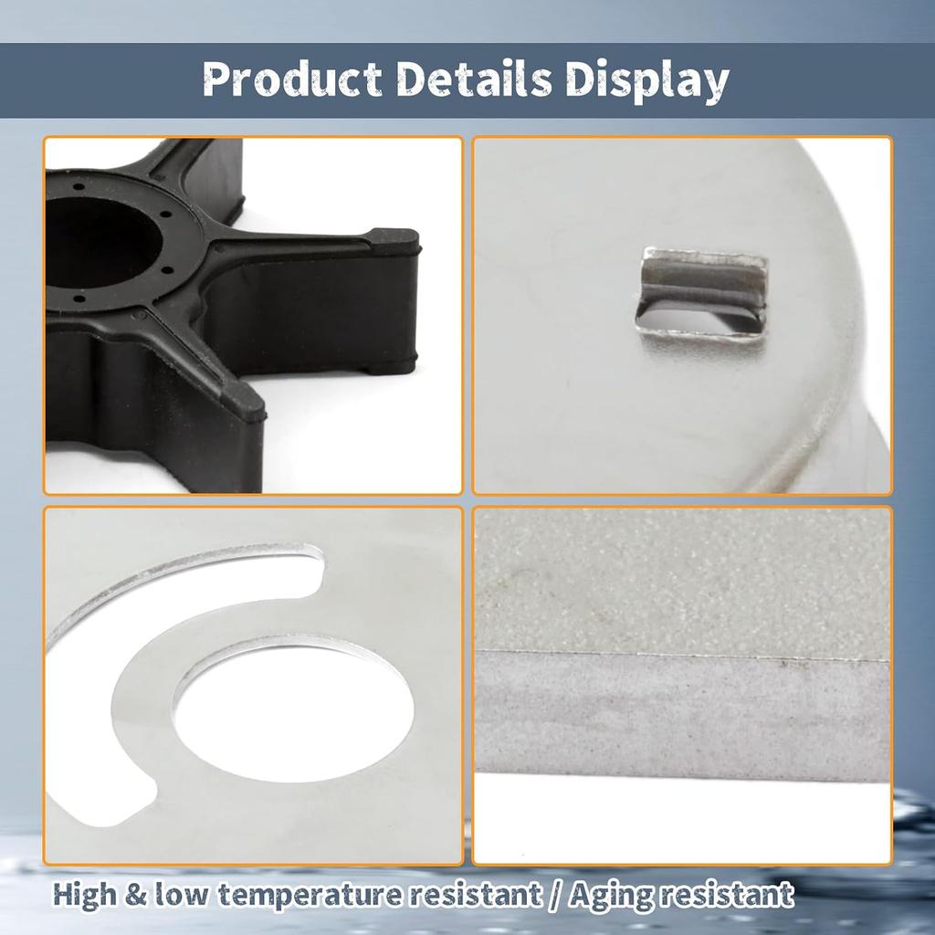 17400-88L00 Water Pump Impeller Repair Kit Compatible with Suzuki 4 Stroke DF 40 50 60 HP Outboard Engines, Replace 17400-88L01 17461-96312 18-4552