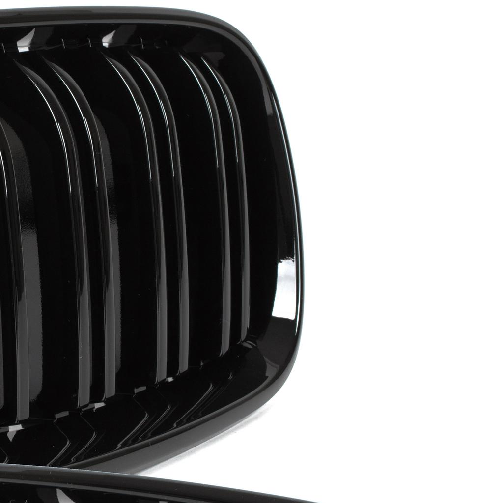 BMW 2 F23 2014- grilles between the headlights (kidneys) left + right set BLACK GLOSSY DOUBLE BAR