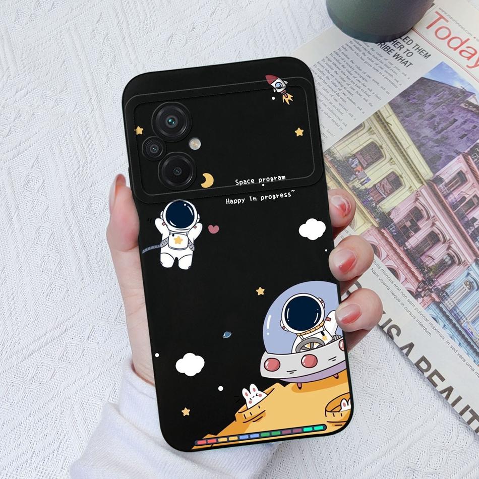 

Cases For Xiaomi Poco M5 M5S Astronaut Flower Soft Liquid Silicone Full Protection Anti Drop Back Cover For PocoM5 M5 S Funda Poco M5S