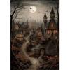Dark Academia Art Witch's Black Cat Poster Prints For Gallery Home Decor Gothic Crow Haunted House Canvas Painting Wall Art
