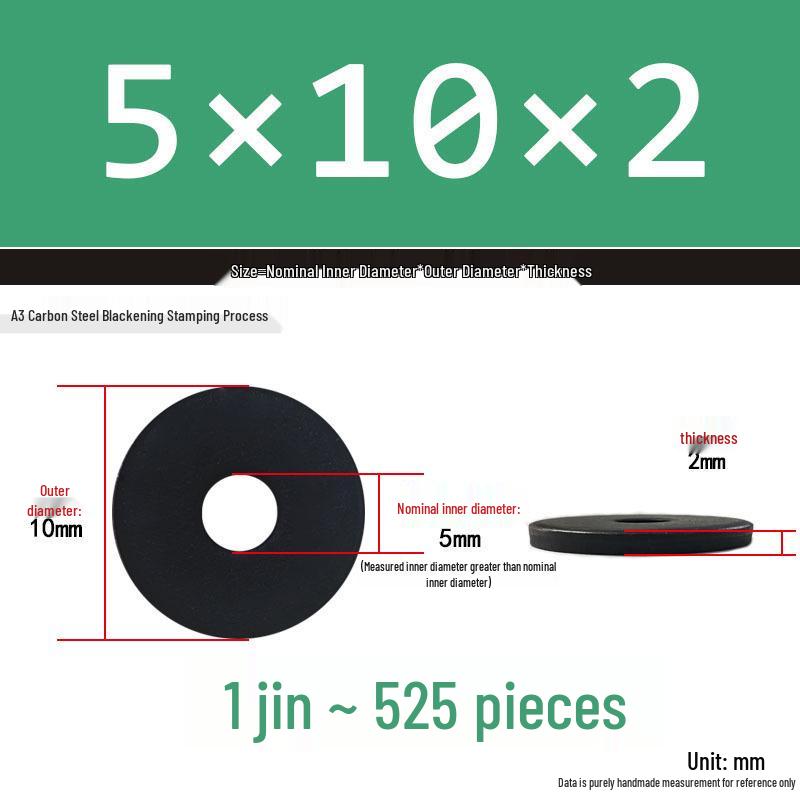 Thickened Black Flat Washer: Enhanced Round Metal Spacer for Home Use