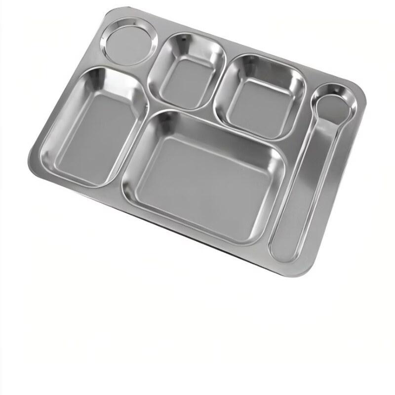 

304 Stainless Steel 6-Compartment Lunch Plate
