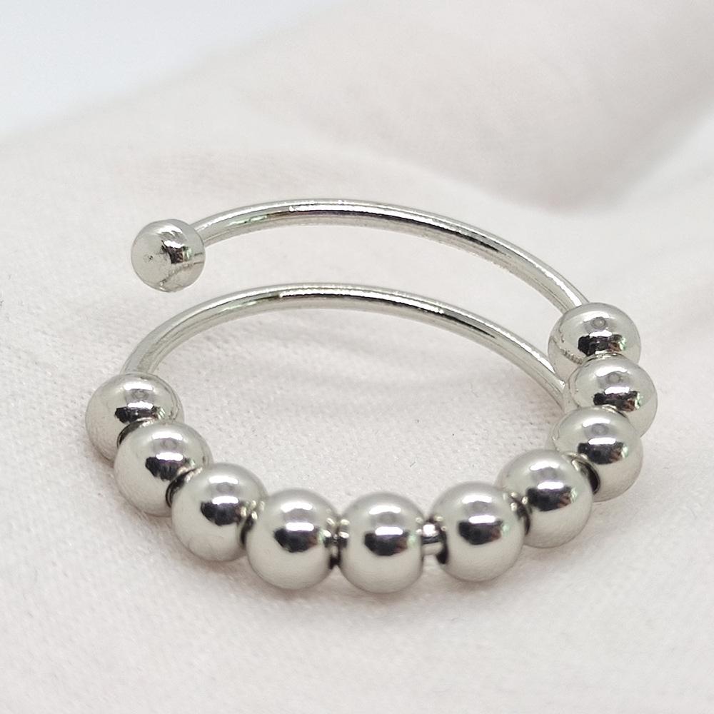 Rotating Decompression Beads Mindfulness Ring - Titanium Steel Wire-Wrapped for Anxiety Relief