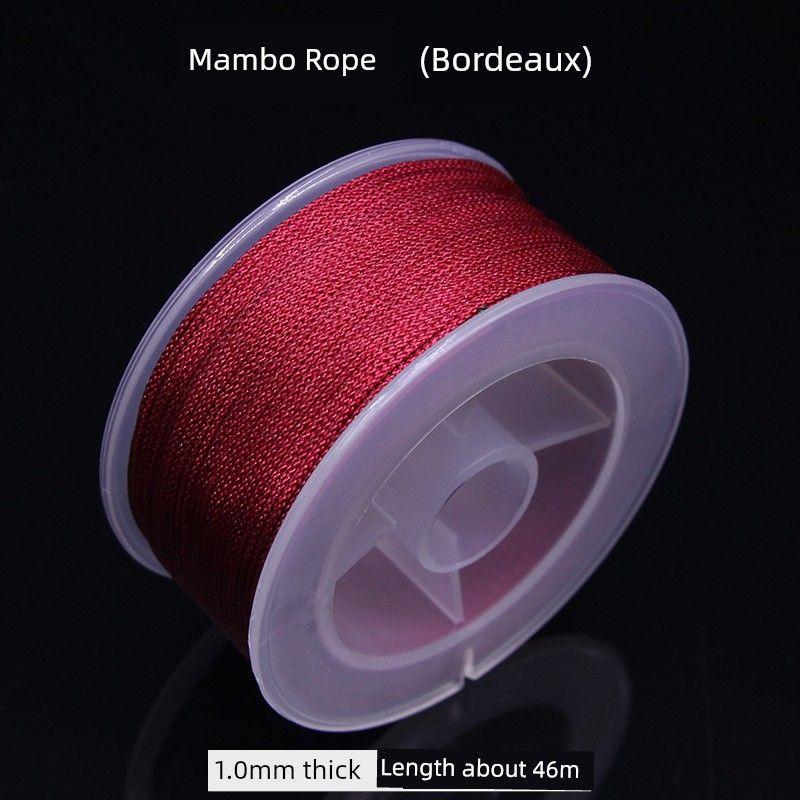

Crafts Silky Rattail Cord Inelastic Thread Rope Abrasion Resistant Hand Woven Hand Rope Jade Thread Diamond Rope Beaded Bracelet Red Rope Mambo rope [Bordeaux 1.0mm]]