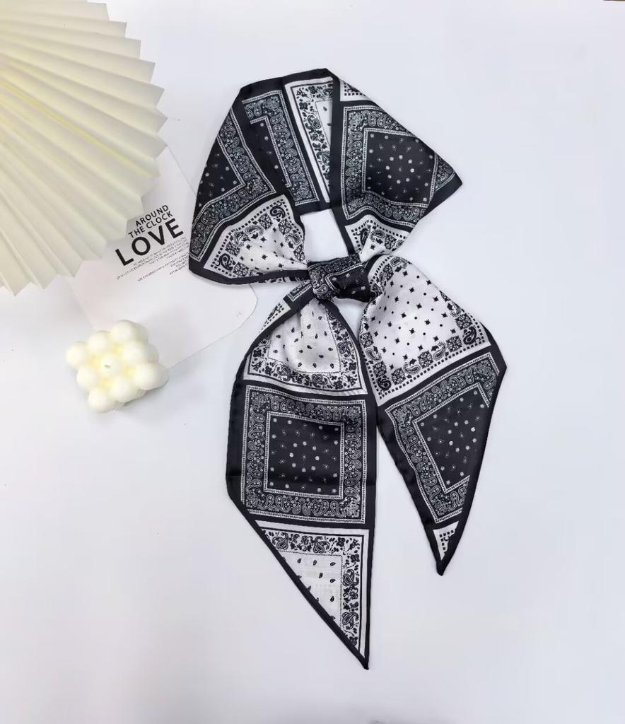 Luxuriöser Damen Lang Seidenschal Weiblich Tier Pferd Druck Dünner Schmaler Schal Tasche Haarband Band Schals Damen Halstuch