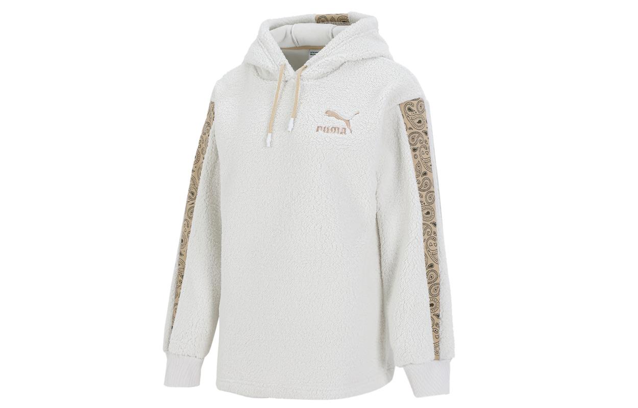 PUMA Sweatshirts Women s Ecru Hooded Moderate Regular 534985-05 M