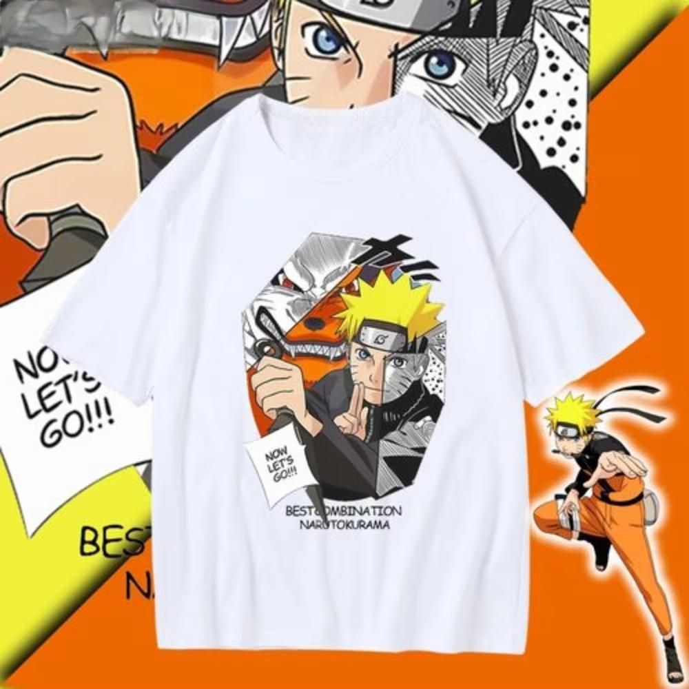 Summer Trendy Brand Childrens Tshirt Summer Japanese Anime Naruto Nine Tails 100 Cotton Printed Parent Child Tshirt