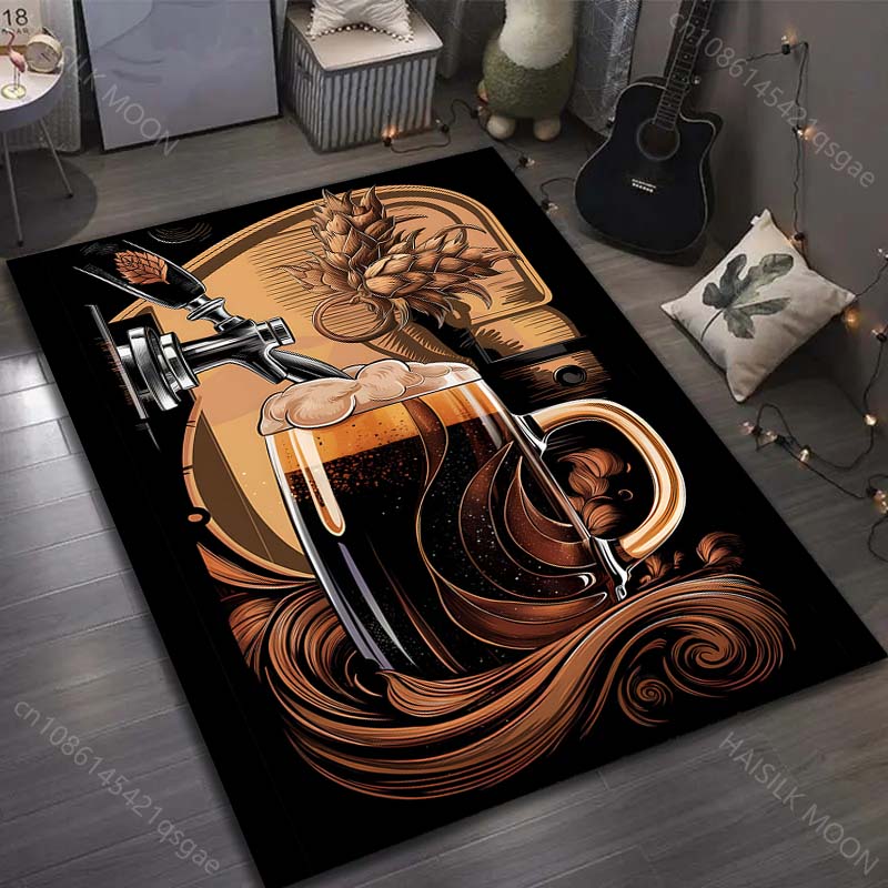 17 Styles Beer Brewing Painting Carpet for Living Room Bedroom Doormat Home Decor Sofa Table Area Rug Non-slip Floor Mat