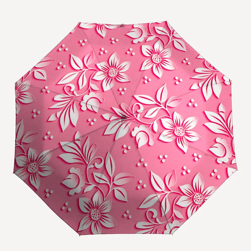 1pc Floral Pattern Automatic Folding Umbrella. Portable Collapsible Design, Best  Birthday Festival Gift Yy250924154