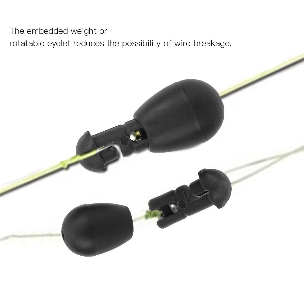 

50PCS Quick Change Fishing Connector Beads Lightweight Hook Links Beads Carp Fishing Black-S