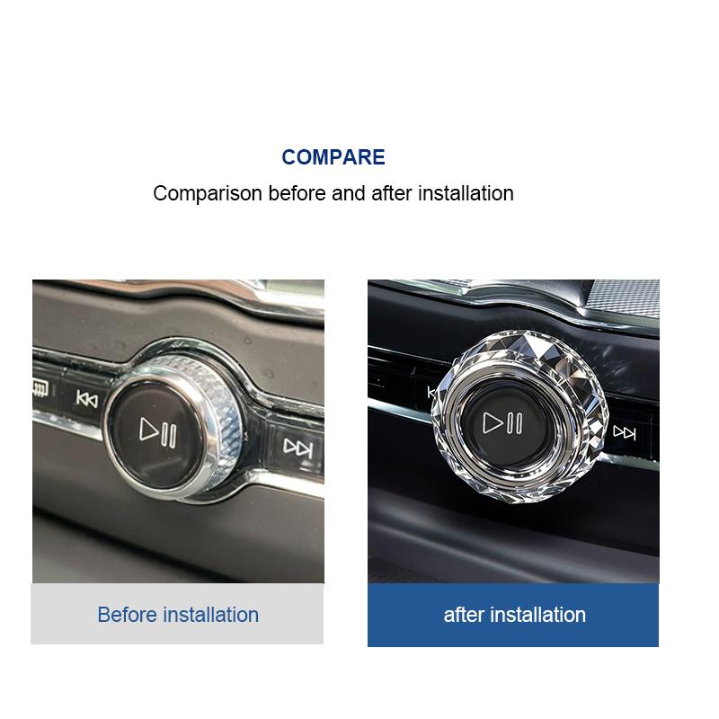 for Volvo S90 S60 XC90 XC60 V90 V60 xc40 c40 EX40 EC40 Crystal Volume Adjustment Button Decorative Knob Cover
