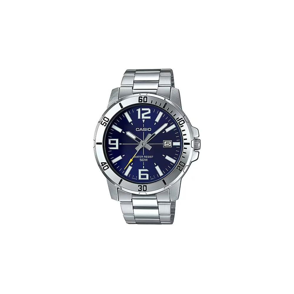 Casio MTP-VD01D-2BV Men s Enticer Stainless Steel Blue Dial Casual Analog Sport Watch