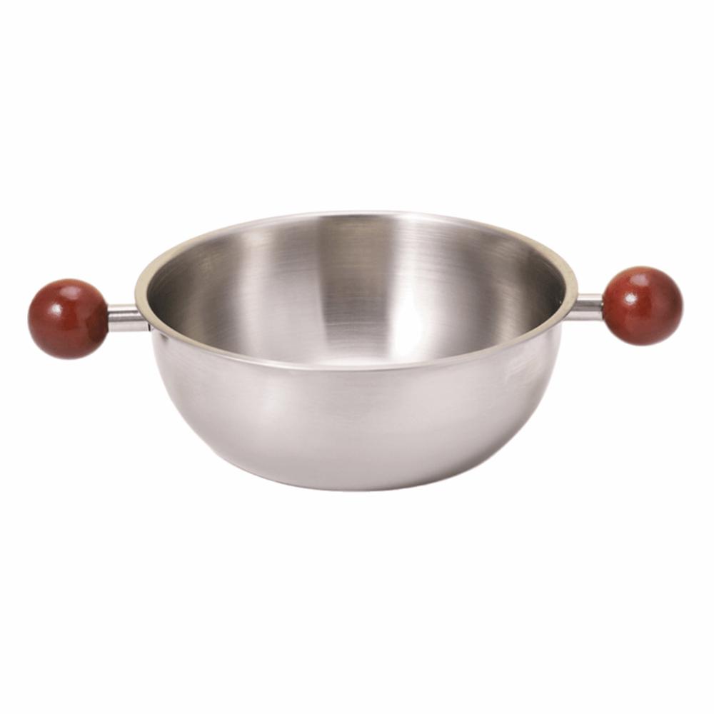 High Quality Stainless Steel Complementary Food Pot Silver Wood Ball Handle Noodle Pot 0 Coating Bowl Small Cookware Universal