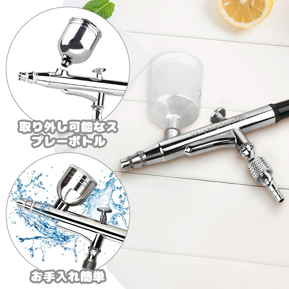 Double-Action Airbrush, 0,5 mm Durchmesser, mit integriertem Airbrush-Becher, zum Spritzlackieren und Bemalen von Plastikmodellen