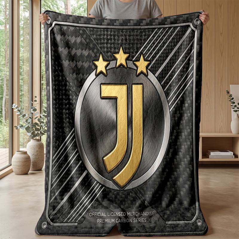 Juventus FC Themen-Decke Weiche Flanell-Decke Plüsch-Überwurf Gemütliche Sofa-Bett-Decke für Wohnkultur