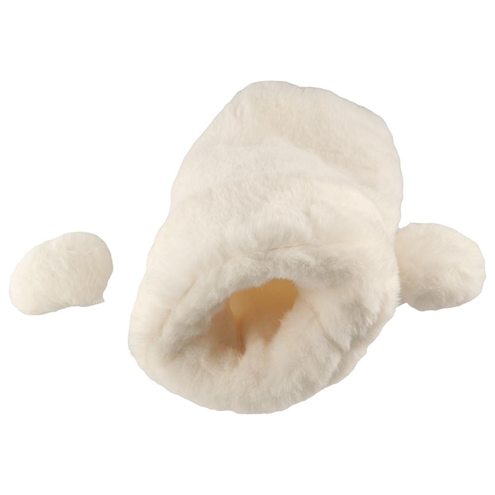 Reusable Drawstring Wine Bottle Bag White Plush Wine Bottle Set Christmas
