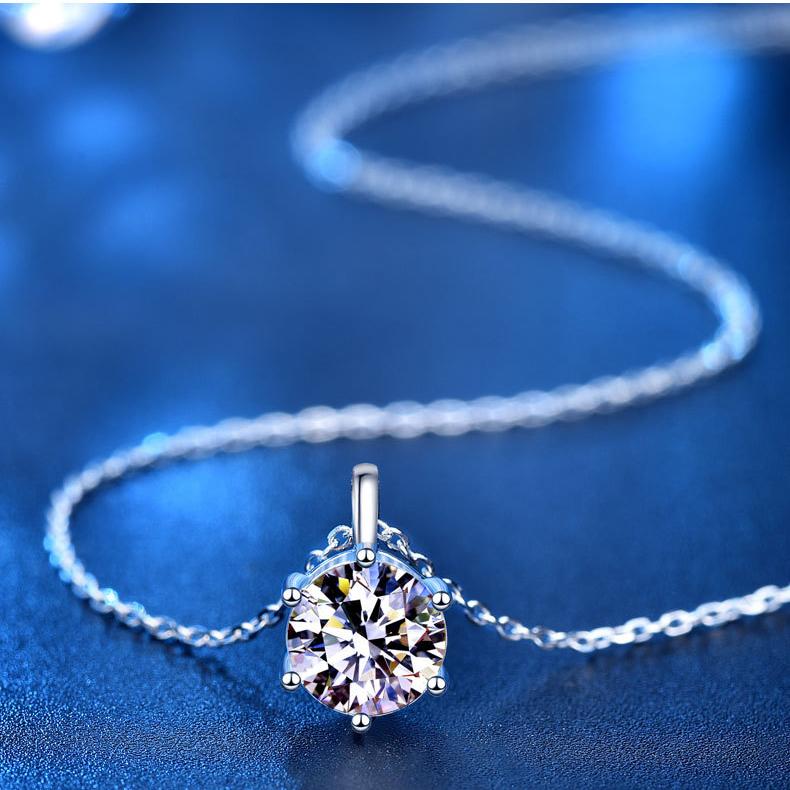 

D цвет 1/2/5 карат настоящий муассанит ожерелье для женщин лабораторный бриллиант Moissanita 100% стерлинговое серебро 925 пробы шейная цепочка ювелирные изделия 1 Carat Moissanite