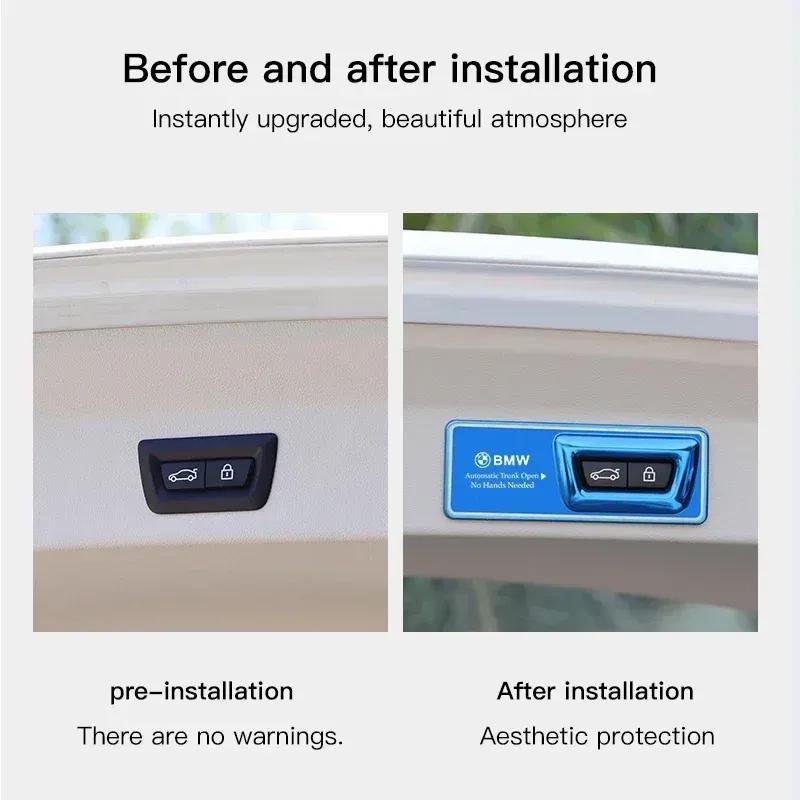 -Car Trunk Reminder Sticker Electric Tailgate Decorative Cover For BMW X1 X2 X3 X4 X5 X6 X7 E30 E38 E39 E46 E60 E61 E90 E70 F10
