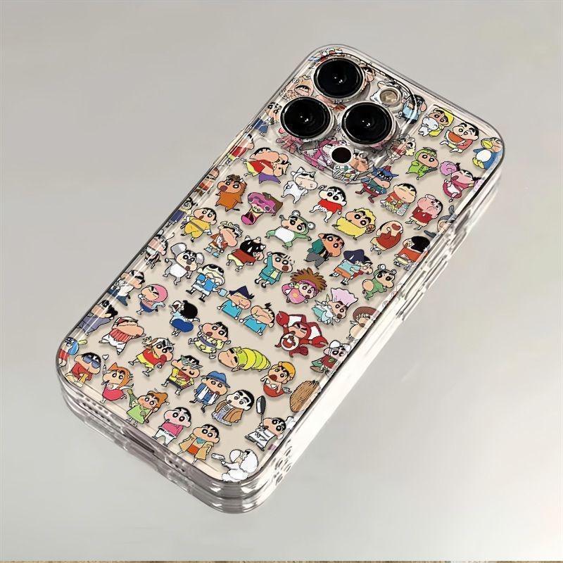 Full Screen Crayon Small New for iPhone12/13 iPhone Case 14/15promax Transparent Soft Case 11pm