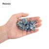 7 Pcs Silver Blue Leaf Flower Metal Dice Hollow Metal Polyhedral Dice Set Suitable for Role-Playing RPG  Board Game Card Game