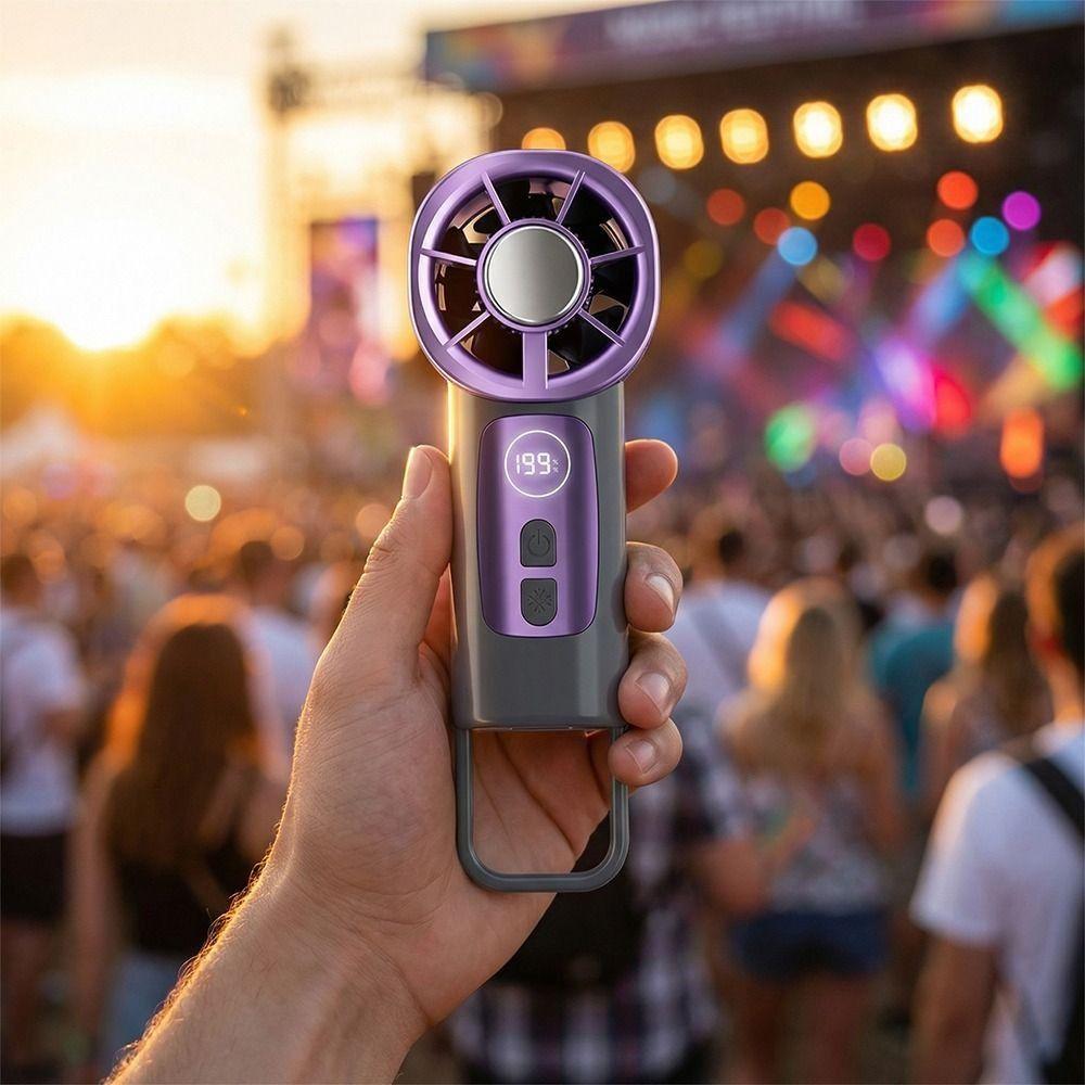 199 Speeds TEC Cooling Handheld Fan USB Charging High-speed Rechargeable Mini Fan Long Battery Life Quiet Portable Handheld Fan